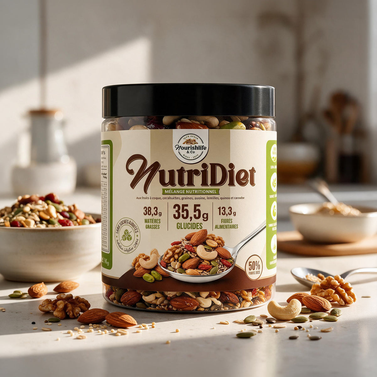 NUTRIDIET / 500g– Mélange nutritionnel sans sucres ajoutés